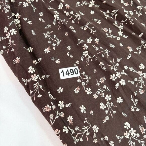 Cleo + Wolf Maxi Dress Womens 2XL XXL Tiered Brown Floral Smocked Cottagecore - Picture 12 of 13